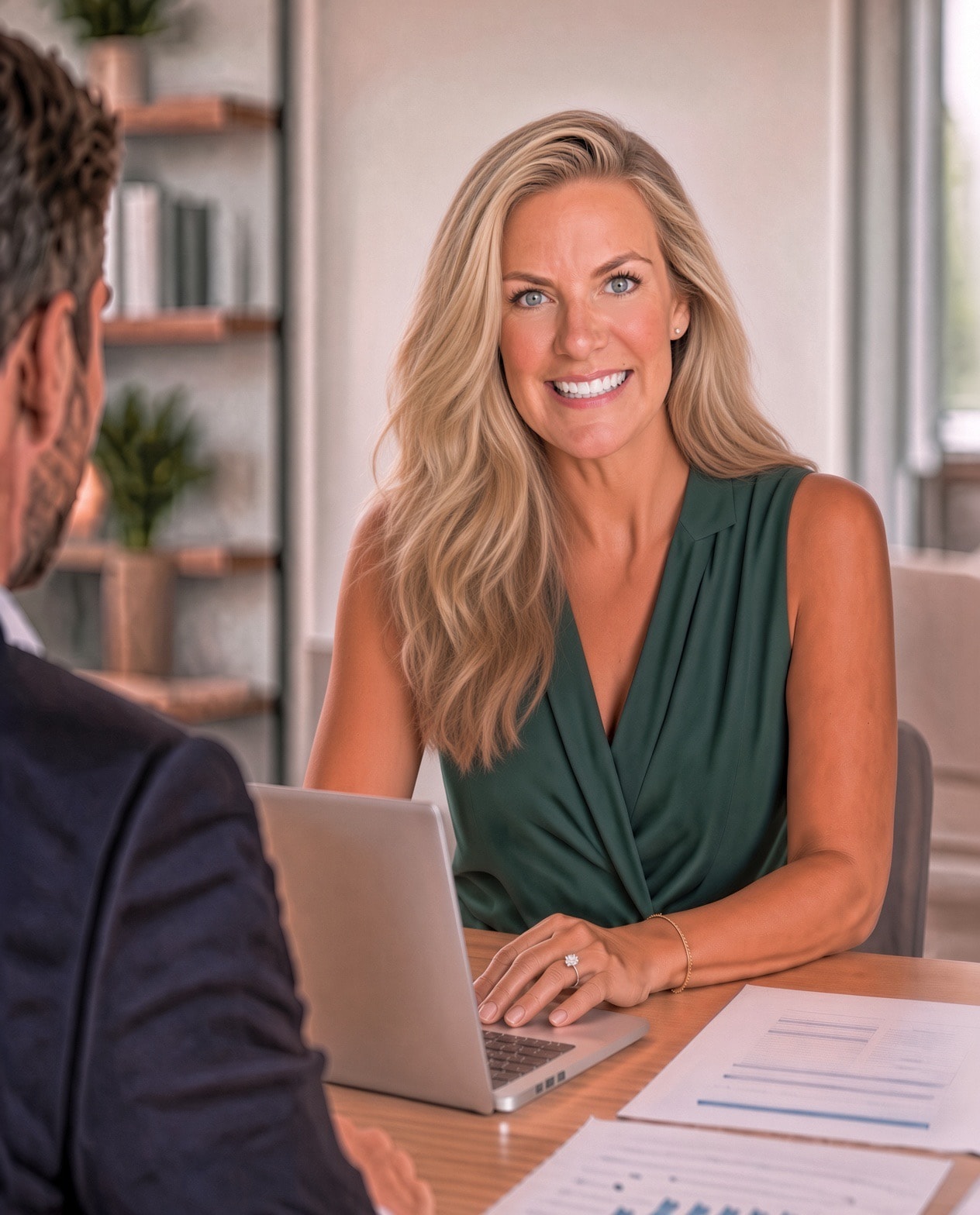 Briana Logan meeting with a client at Back Office Solutions Simplified